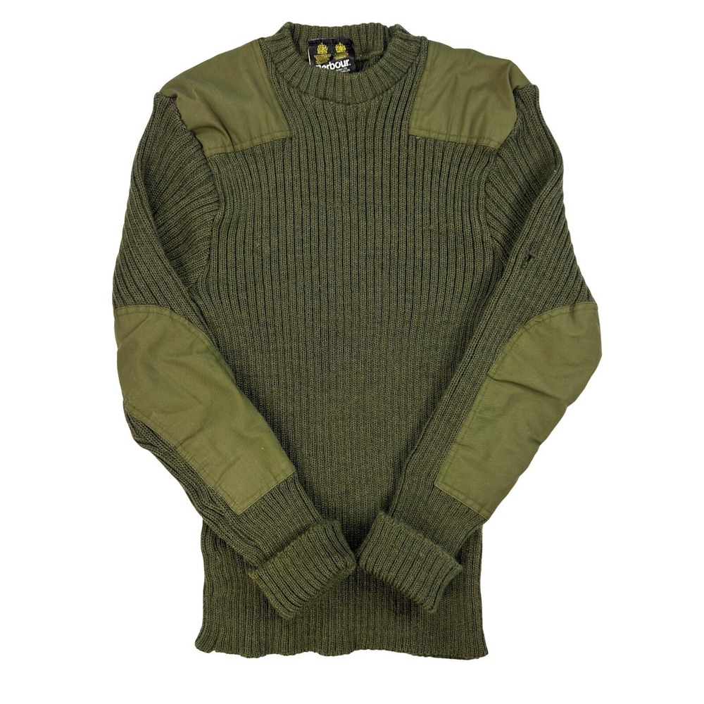 Barbour Khaki Ribbed Crewneck Sweater